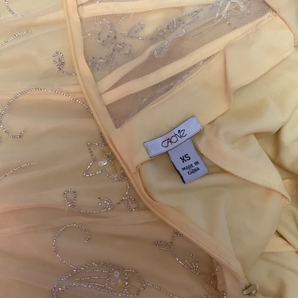 XS | VINTAGE caché halter mermaid dress with hand stitched beading - Picture 3 of 3